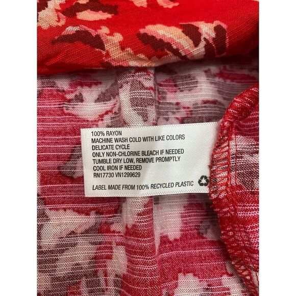 Knox Rose Boho Long Sleeve Maxi Dress Red Floral Flowy Western Versatile Size 1X - Picture 11 of 11